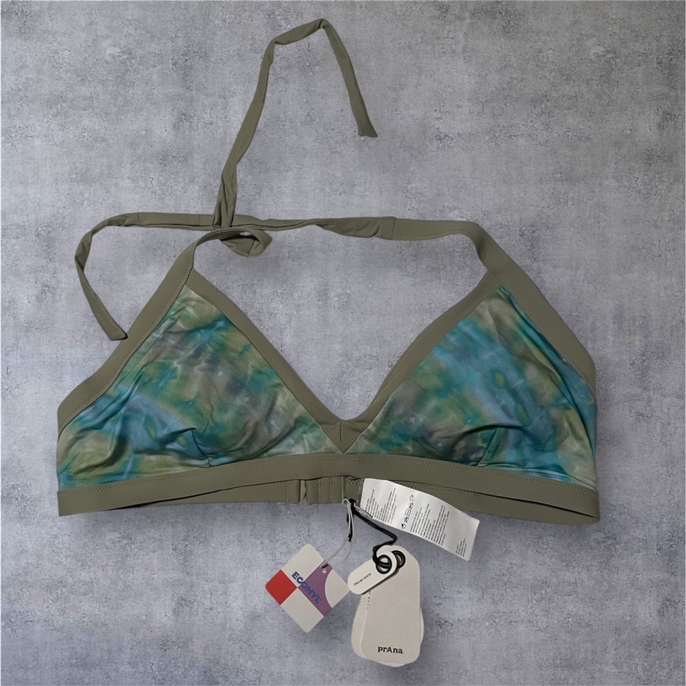 Prana Green and Blue Bikini Top